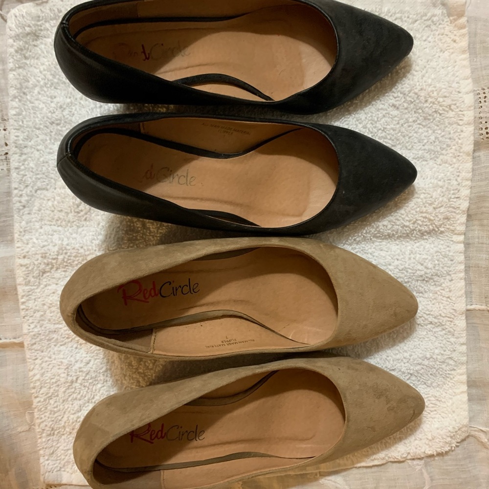 Black and cream heels